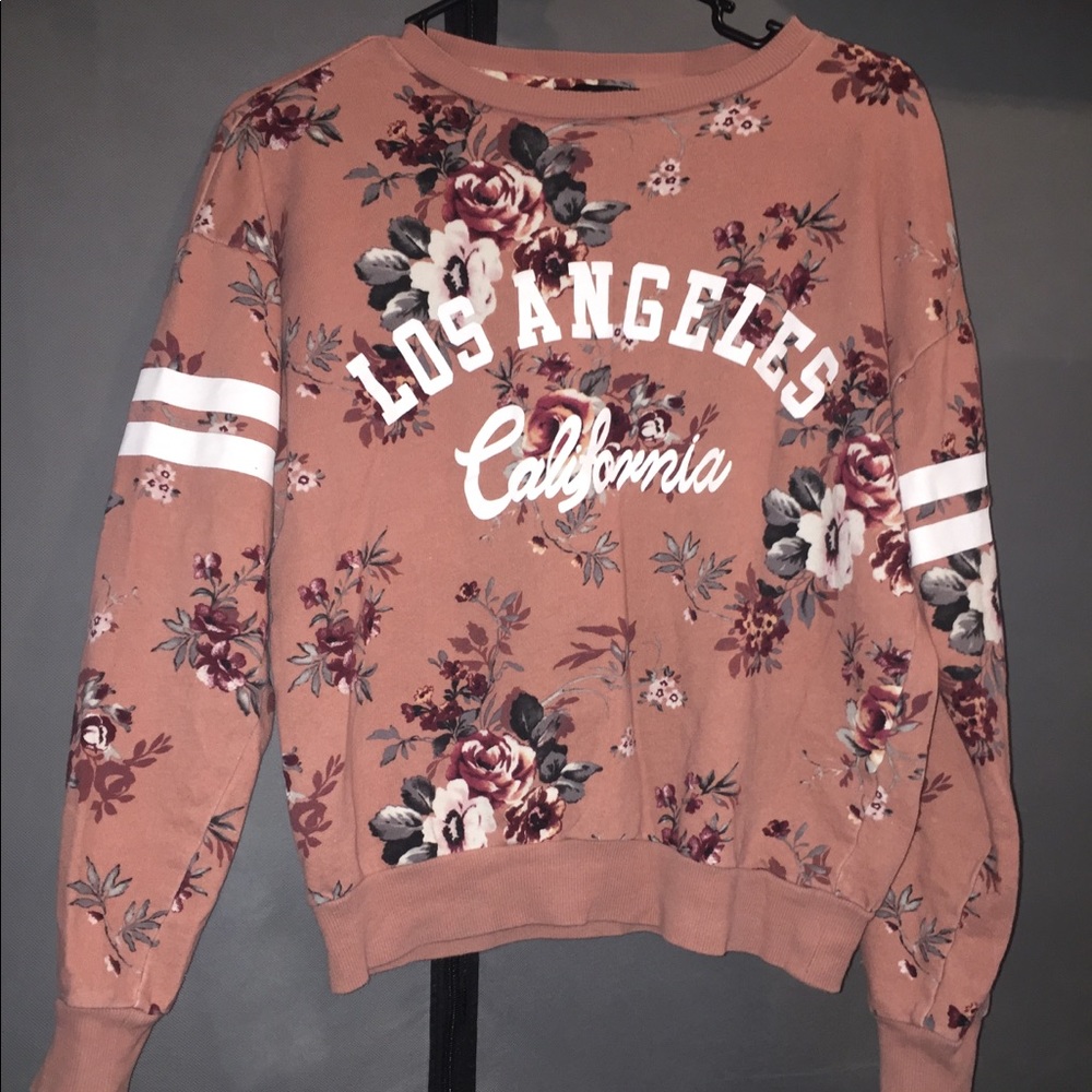 Mauve floral Los Angeles sweater